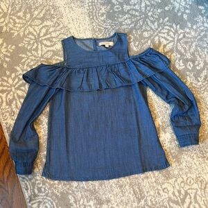 Loft petite chambray blouse